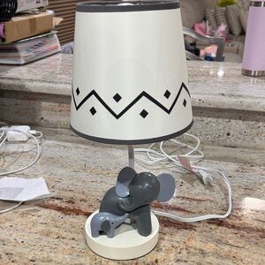Lambs & Ivy Elephant Table Lamp with Patterned Shade